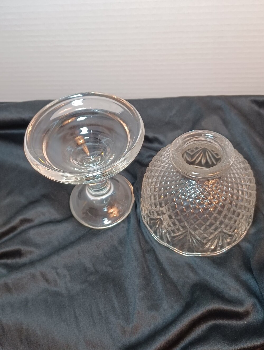 Fairy Lamp Vintage Partylite Clearview Diamond Point Fan Pattern Tealite Candle - Picture 6 of 7